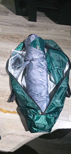 Green grey camping tent with - &,